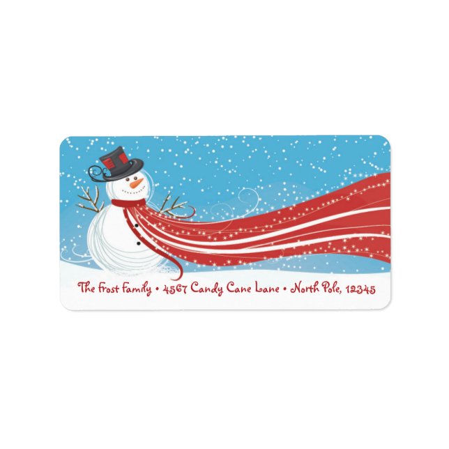 Fun Snowman Christmas Address label (Front)