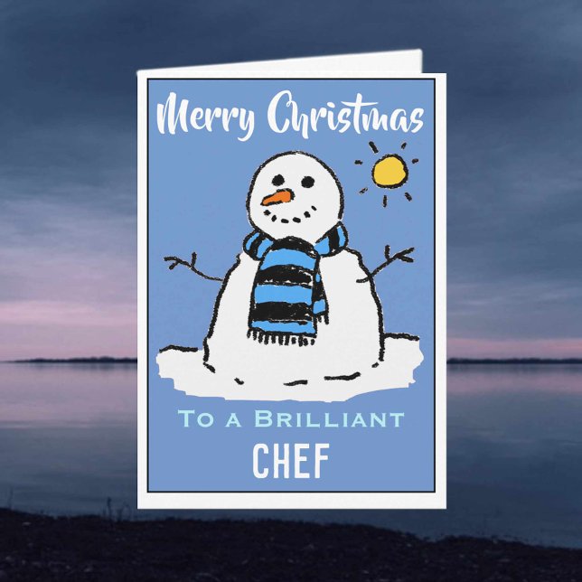 Fun Snowman Christmas Card for a Chef (Creator Uploaded)