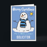 Fun Snowman Christmas Card for a Solicitor<br><div class="desc">Fun snowman cartoon on a festive Christmas card. Christmas card for a Solicitor.</div>