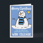 Fun Snowman Christmas Card for a Work Colleague<br><div class="desc">Fun snowman cartoon on a festive Christmas card. Christmas card for a Work Colleague</div>