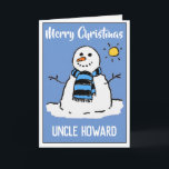 Fun Snowman Christmas Card For An Uncle<br><div class="desc">Christmas card for an uncle.  Fun Christmas card with a snowman on a sunny winter's day.</div>