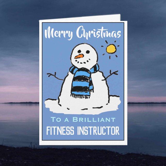 Fun Snowman Christmas Card for Fitness Instructor (Creator Uploaded)
