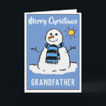 Fun Snowman Christmas Card For Grandfather<br><div class="desc">Card for Granddad. Fun snowman cartoon on a festive Christmas card. Christmas card for a Grandfather.</div>