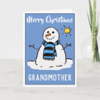 Fun Snowman Christmas Card For Grandmother
