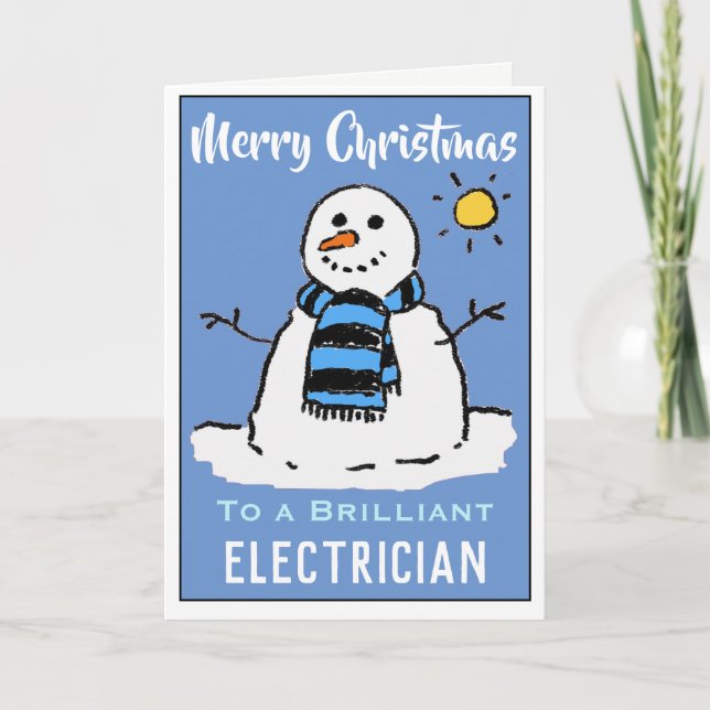 Fun Snowman Christmas Card. Holiday Card (Front)