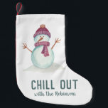 Fun Snowman Christmas Small Christmas Stocking<br><div class="desc">Cute snowman Christmas stocking customisable with your own family name..</div>