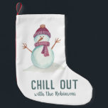 Fun Snowman Christmas Small Christmas Stocking<br><div class="desc">Cute snowman Christmas stocking customisable with your own family name..</div>
