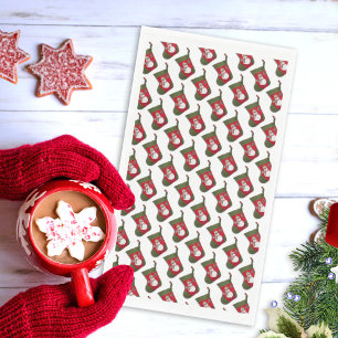 Fun Snowman Christmas Stocking Pattern Napkin