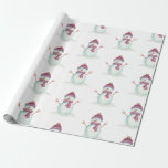 Fun Snowman Christmas Wrapping Paper<br><div class="desc">Cute cartoon snowman Christmas holiday wrapping paper customisable to your specifics.</div>
