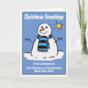 Fun Snowman Company Christmas Card. Holiday Card