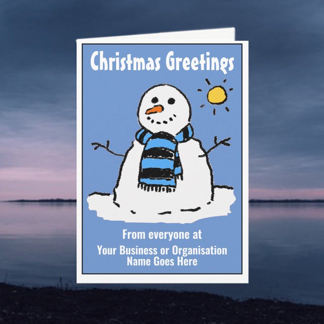 Fun Snowman Company Christmas Card with QR Code (Creator Uploaded)