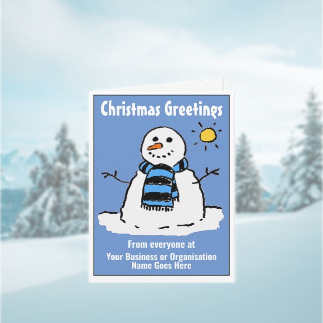 Fun Snowman Company Christmas Card with QR Code (Creator Uploaded)