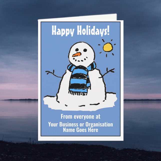 Fun Snowman Happy Holidays Card with QR Code (Creator Uploaded)
