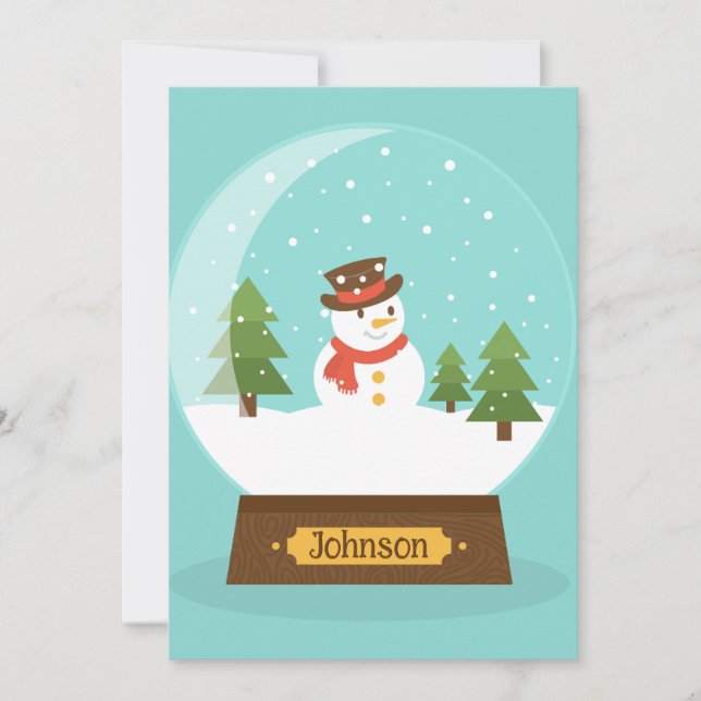 FUN!  Snowman Invitation - Personalised -Add Name (Front)