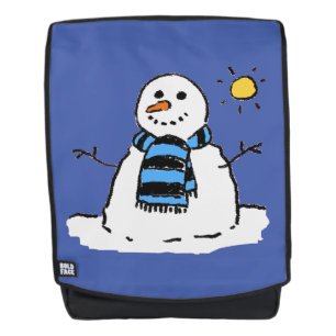 Fun Snowman on a Sunny Winter's Day Backpack