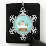FUN! Snowman Snowflake - Personalised -Add Name Pewter Christmas Ornament<br><div class="desc">FUN! Christmas Snowman  snowflake Ornament- Personalised -Add Name

More like this and personalised products:
zazzle.com/store/evreething</div>