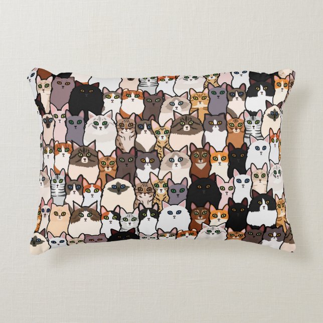 Fun So Many Cats and Kittens Collage  Decorative Cushion (Front)