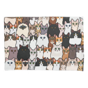 Fun So Many Cats and Kittens Collage  Pillowcase