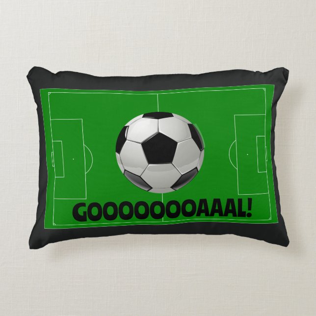 Fun Soccer Ball and Pitch GOAL! (Football) Sports Decorative Cushion (Front)