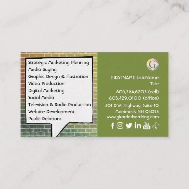 Fun Social Media Marketing Business Card (Back)
