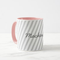 Fun Soft Grey on White Stripes with Name