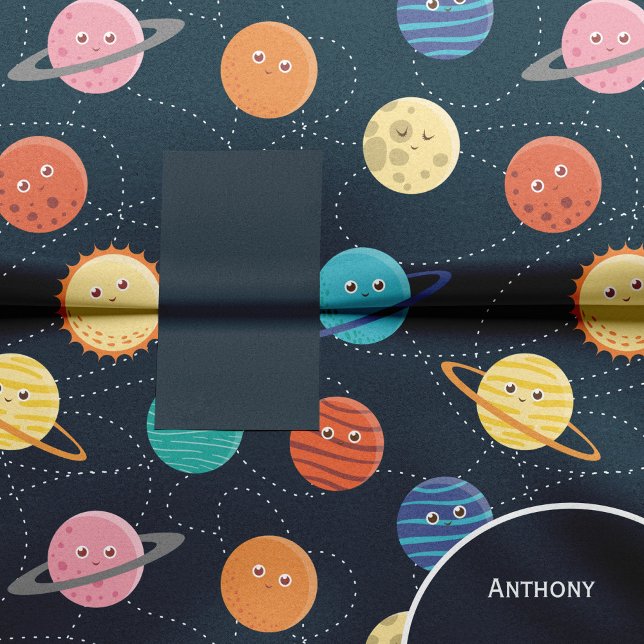 Fun Solar System Planets Pattern for Kids Blue Tis Tissue Paper (Creator Uploaded)