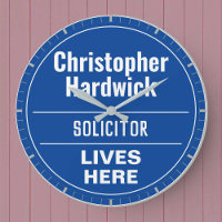 Fun Solicitor Wall Plaque Style Large Clock
