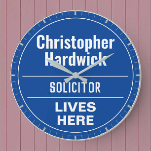 Fun Solicitor Wall Plaque Style Large Clock