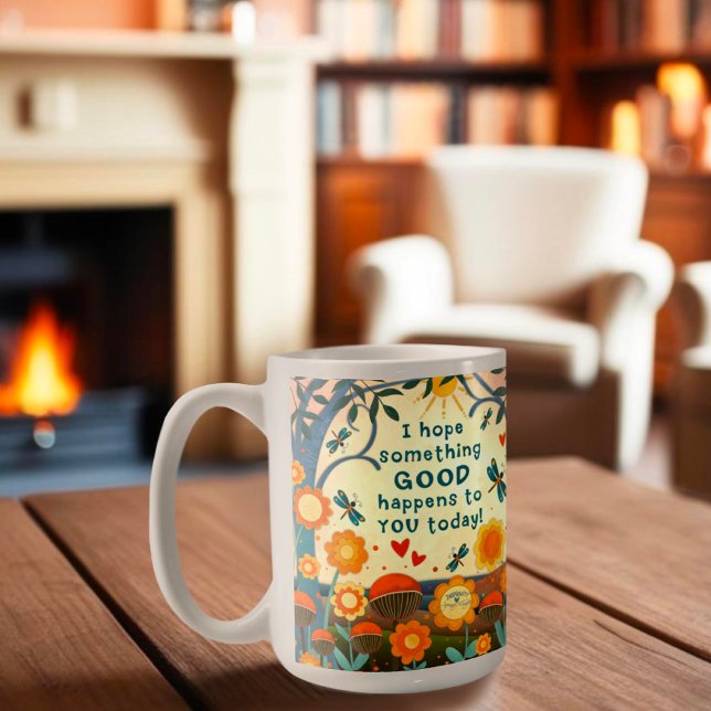 Fun Something Good Quote Floral Inspirivity Coffee Mug (Creator Uploaded)