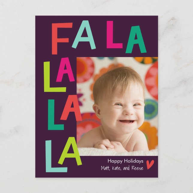 Fun Song EDITABLE COLOR Holiday Postcard (Front)