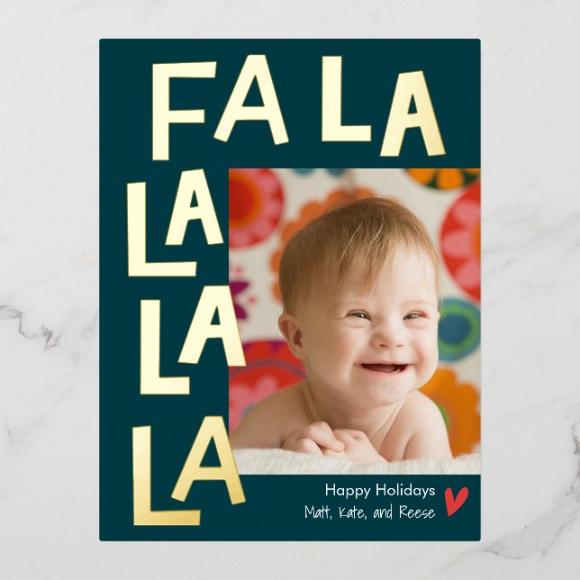 Fun Song Foil Christmas Holiday Photo Postcard (Front)