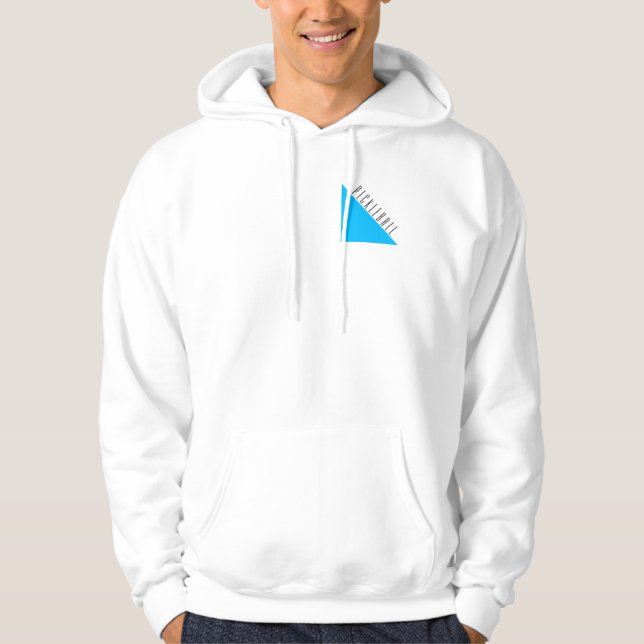 Fun Sophisticated Bright Sky Blue Tall Pickleball Hoodie (Front)
