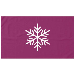 Fun Sophisticated Nordic Snowflake On Burgundy Tablecloth