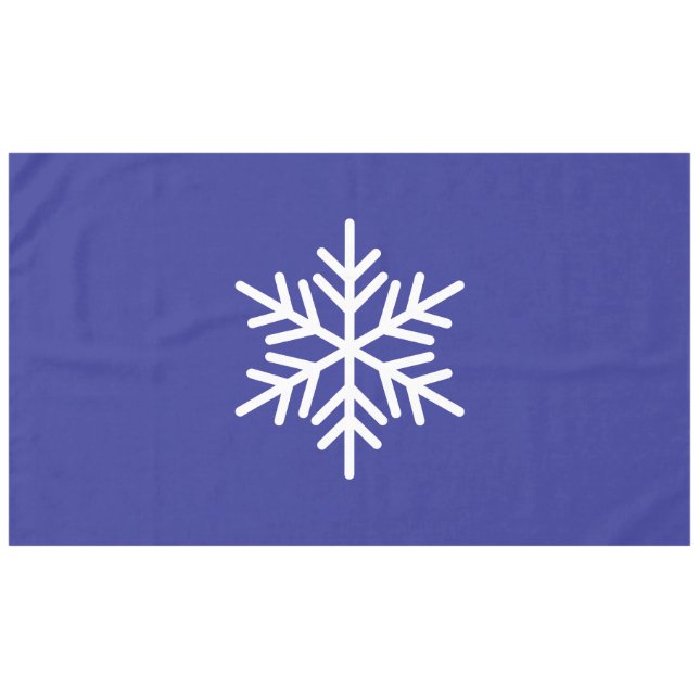 Fun Sophisticated Nordic Snowflake On Deep Blue Tablecloth (Front (Horizontal))
