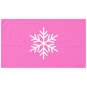 Fun Sophisticated Nordic Snowflake On Pretty Pink Tablecloth