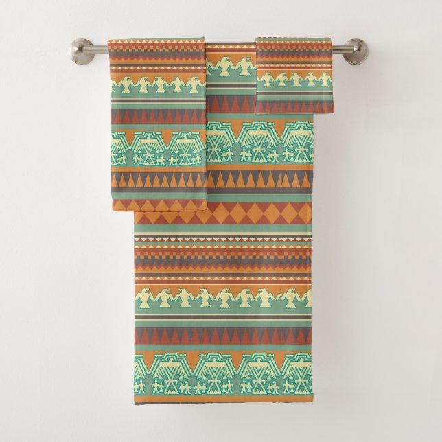 Fun Southwestern pattern towel set number nine (Insitu)