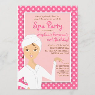 Fun Spa Girl Birthday Spa Party Invitation Pink