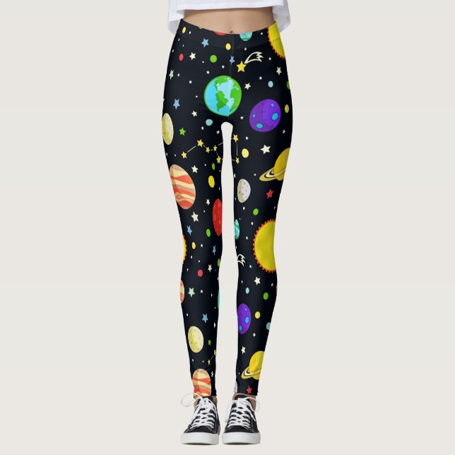 Fun Space Pattern Leggings (Front)