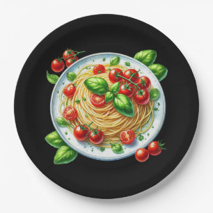 Fun spaghetti lovers dinner paper plate