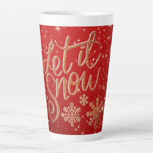 Fun Sparkly and Elegant Let It Snow Christmas Latte Mug