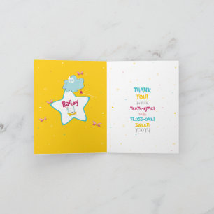 Fun Sparkly Funny Tooth Fairy Thank You  Card
