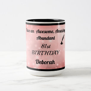 Fun Sparkly Personalised 81st Birthday Mug