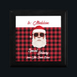 Fun Special Delivery Santa Red Black Buffalo Plaid Gift Box<br><div class="desc">This fun and Special Delivery from Mr. Santa Claus Christmas Gift Tags features a personalised design with a rustic modern red and black buffalo plaid chequered pattern and custom script family member name to and from in white and red.</div>