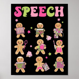 Fun Speech Therapy Gingerbread Cookies SLP Christm Poster
