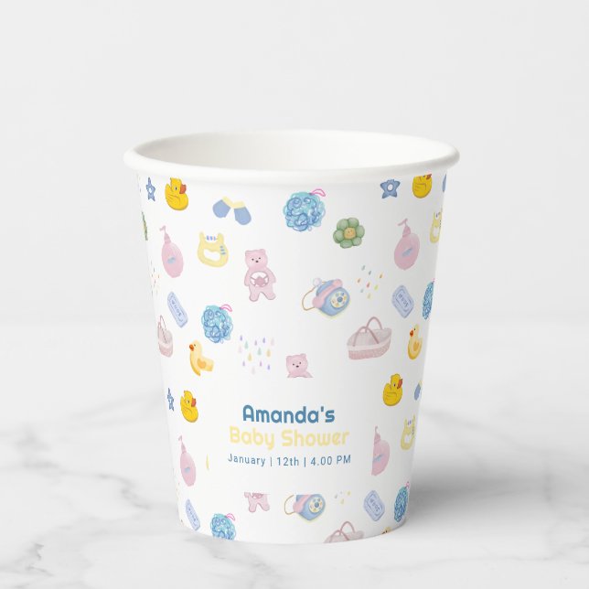 Fun Splish Splash Rubber Duck Bath Baby Shower  Paper Cups (Front)