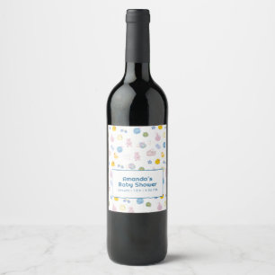 Fun Splish Splash Rubber Duck Bath Baby Shower  Wine Label