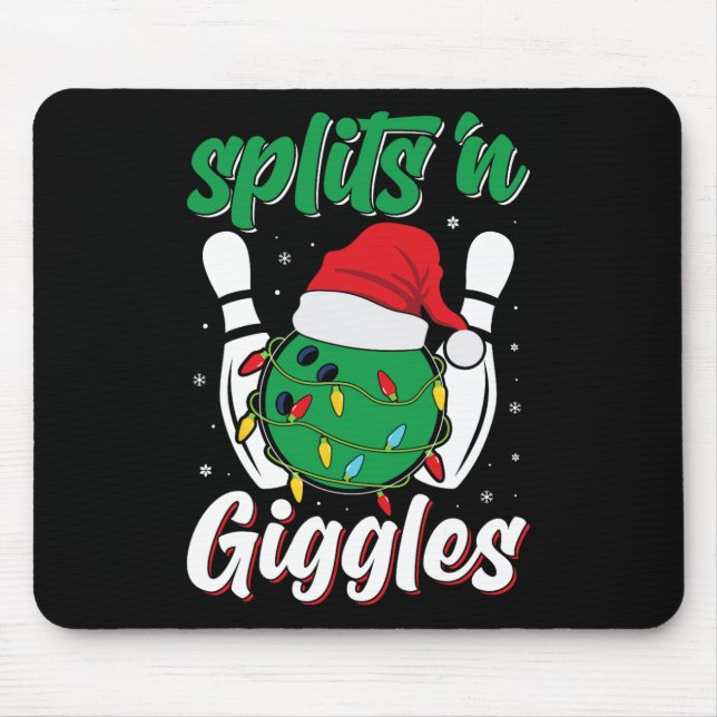 Fun Splits n Giggles Bowling Player Christmas Bowl Mouse Mat (Front)