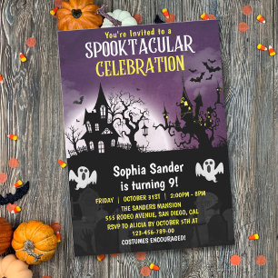 Fun Spooktacular Birthday KIds Halloween Invitation