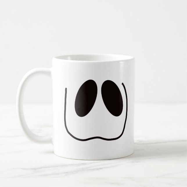 Fun, spooky, ghost face for Halloween Coffee Mug (Left)