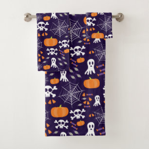 Fun Spooky Halloween Characters Bath Towel Set